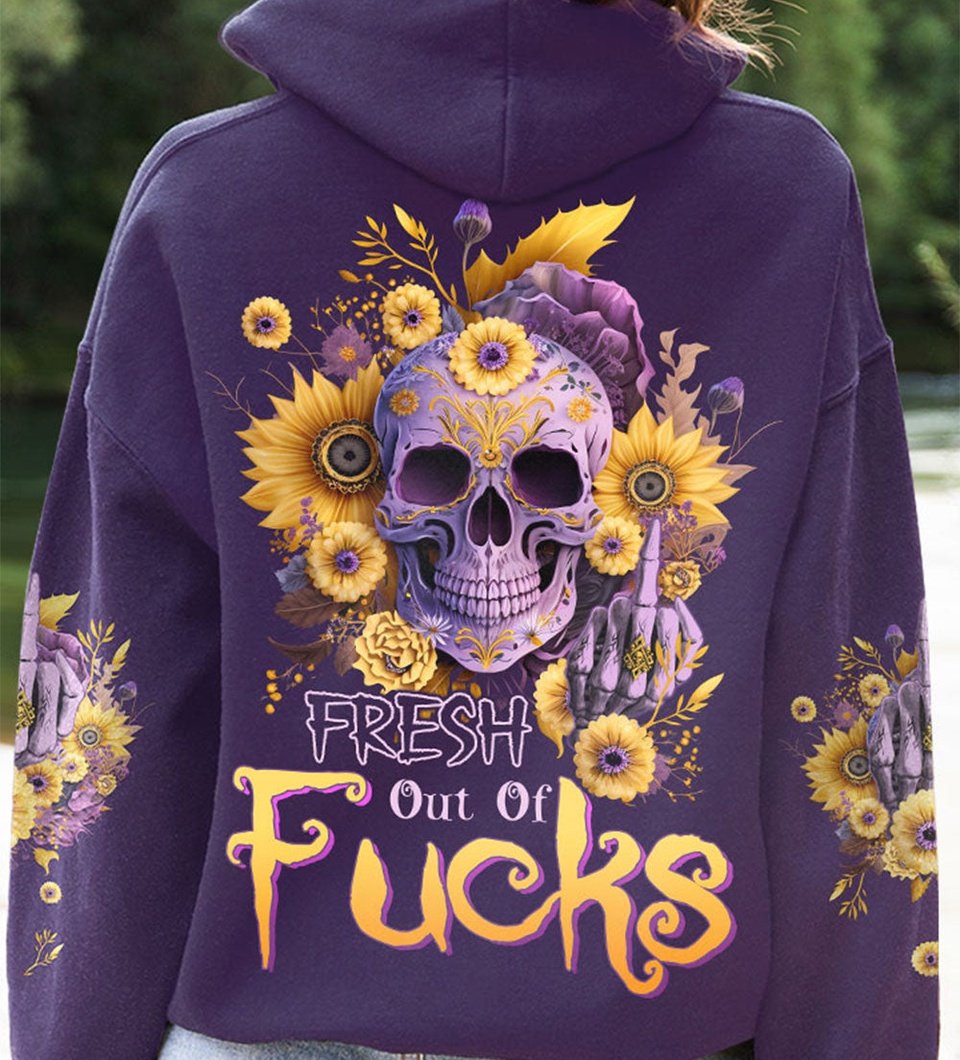FRESH OUT OF F SUNFLOWER SKULL ALL OVER PRINT - TLTW2802234