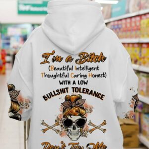 I'M A B DON'T TRY ME LEOPARD MESSY BUN ALL OVER PRINT - TLTR2503232