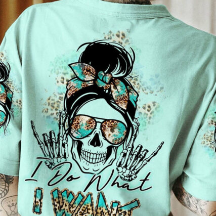 I DO WHAT I WANT MESSY BUN SKULL ALL OVER PRINT - TLTR0804234
