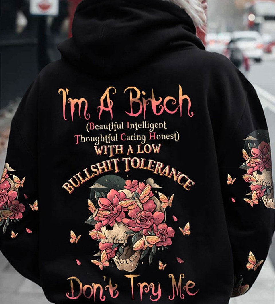 I'M A B FLOWER SKULL ALL OVER PRINT - TLTW2812221