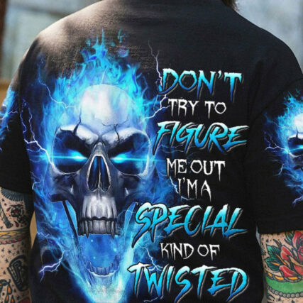 DON'T TRY TO FIGURE ME OUT FIRE SKULL ALL OVER PRINT - YHNT0704234
