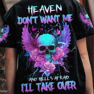 HEAVEN DON'T WANT ME SKULL WINGS ALL OVER PRINT - TLNZ2404233