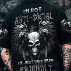 I'M NOT ANTI-SOCIAL SKULL ALL OVER PRINT - YHNT3003233