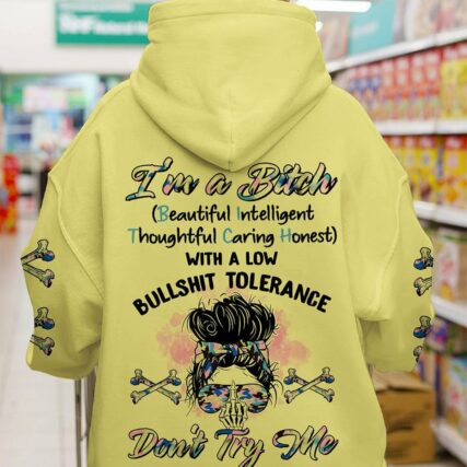 I'M A B DON'T TRY ME MESSY BUN ALL OVER PRINT - TLTR2402233