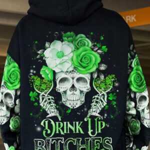 DRINK UP B SUGAR SKULL ROSE PATRICK'S DAY ALL OVER PRINT - TLNZ3001231
