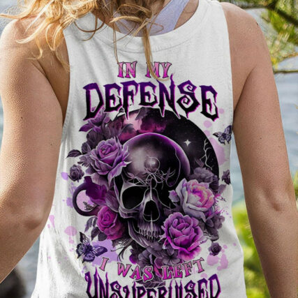 IN MY DEFENSE I WAS LEFT UNSUPERVISED SKULL ROSE MOON ALL OVER PRINT - TLTW1804234