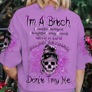 I'M A B DON'T TRY ME MESSY BUN TATTOO ALL OVER PRINT - TLTW2403231
