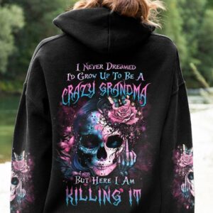 CRAZY GRANDMA SUGAR SKULL ALL OVER PRINT - YHLN2802234