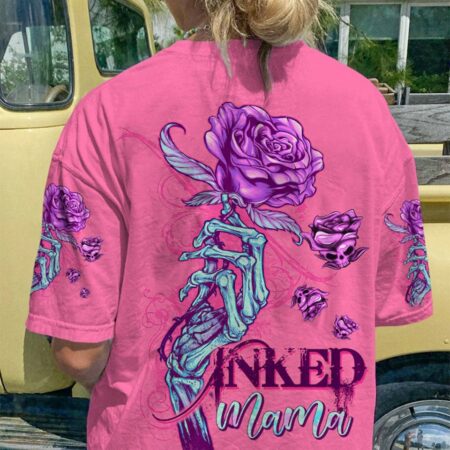 INKED MAMA SKELETON HAND ROSE ALL OVER PRINT - TLTW2503232