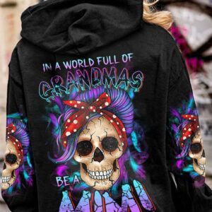 IN A WORLD FULL OF GRANDMAS PURPLE MESSY BUN ALL OVER PRINT - TLTR2802233