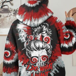 I DO WHAT I WANT BLACK RED TIE DYE ALL OVER PRINT - TLTM0901231