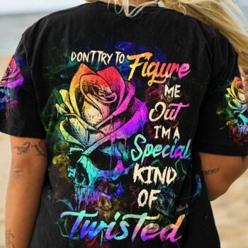 DON'T TRY TO FIGURE ME OUT ROSE SKULL ALL OVER PRINT - TLTW0803234