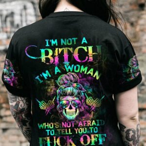 I'M NOT A B I'M A WOMAN TIE DYE SKULL ALL OVER PRINT - TLTW0501232