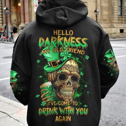 HELLO DARKNESS MY OLD FRIEND SKULL PATRICK'S DAY ALL OVER PRINT - TLTM0901232