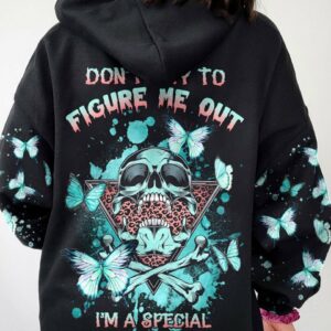 DON'T TRY TO FIGURE ME OUT TRIANGLE BUTTERFLY SKULL ALL OVER PRINT - TLNZ2712223