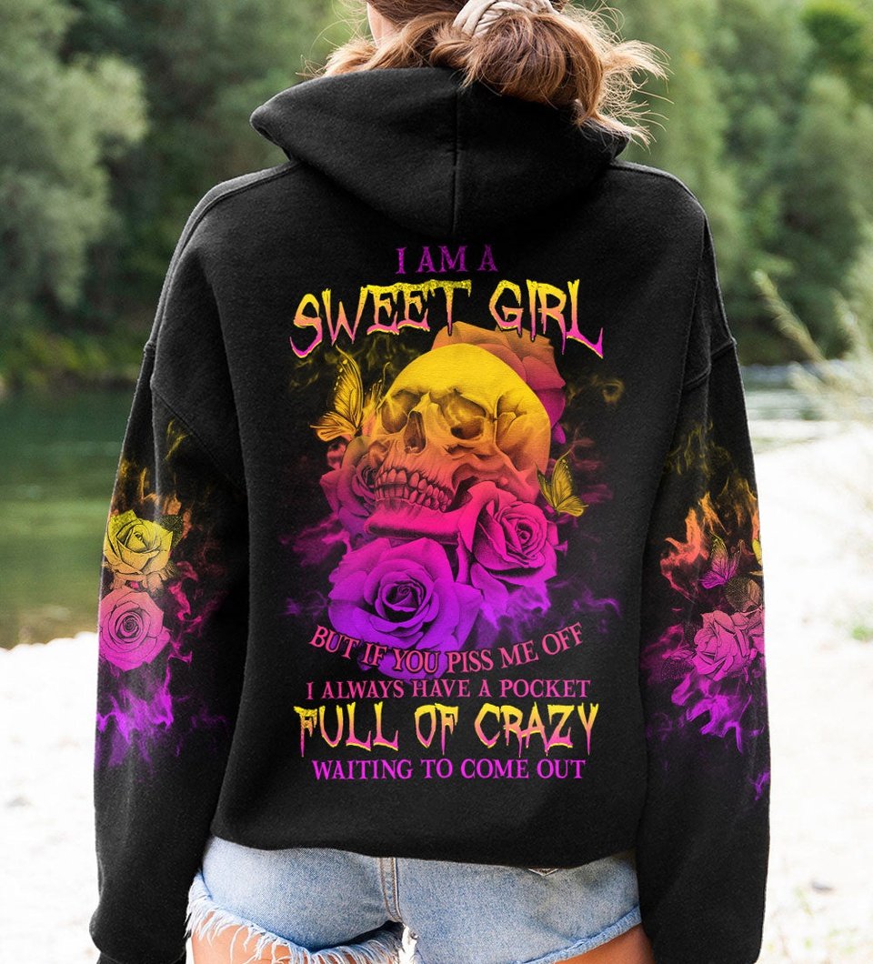 I AM A SWEET GIRL SKULL ROSE ALL OVER PRINT - YHHG1411224