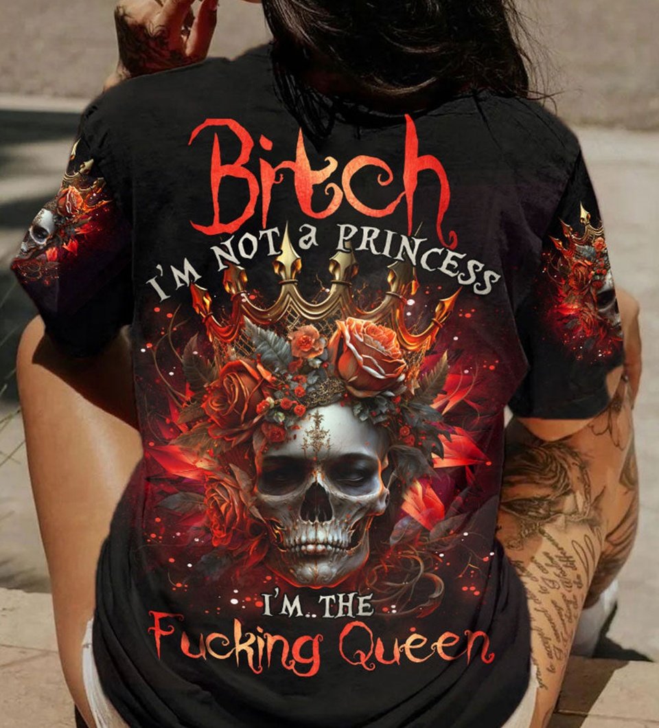 I'M THE F QUEEN ROSE SKULL ALL OVER PRINT - TLNO3003233