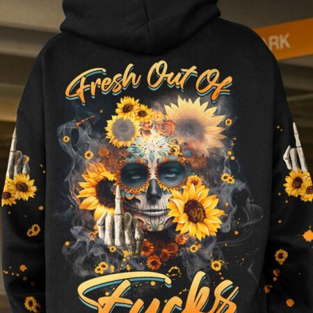 FRESH OUT OF F SUNFLOWER SUGAR SKULL ALL OVER PRINT - TLNZ2102232