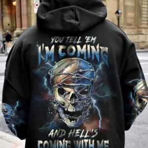 HELL'S COMING WITH ME SKULL ALL OVER PRINT - TLTW1502233