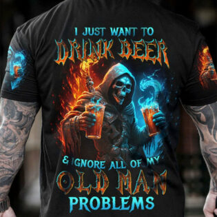 I JUST WANT TO DRINK BEER REAPER ALL OVER PRINT - TLTW1804231