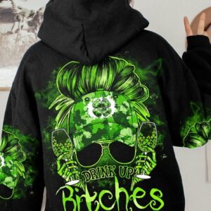 DRINK UP B MESSY BUN PATRICK'S DAY ALL OVER PRINT - TLNO2701231