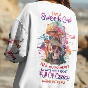 I AM A SWEET GIRL MUSHROOMS SKULL ALL OVER PRINT - YHHG0202231