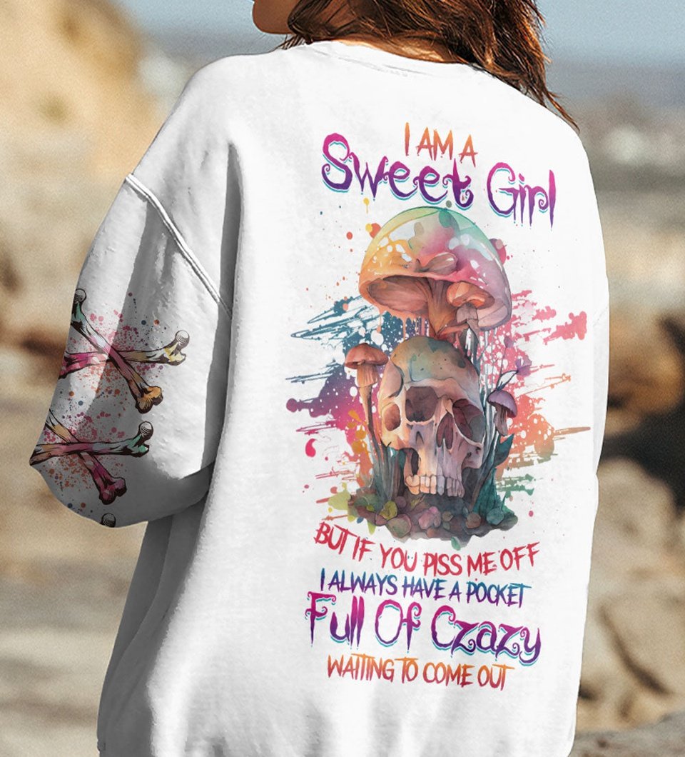 I AM A SWEET GIRL MUSHROOMS SKULL ALL OVER PRINT - YHHG0202231