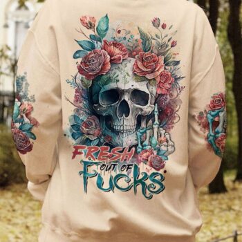 FRESH OUT OF F WATERCOLOR SKULL ALL OVER PRINT - TLTR1602231