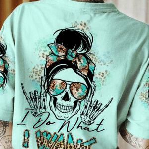 I DO WHAT I WANT MESSY BUN SKULL ALL OVER PRINT - TLTR0804234