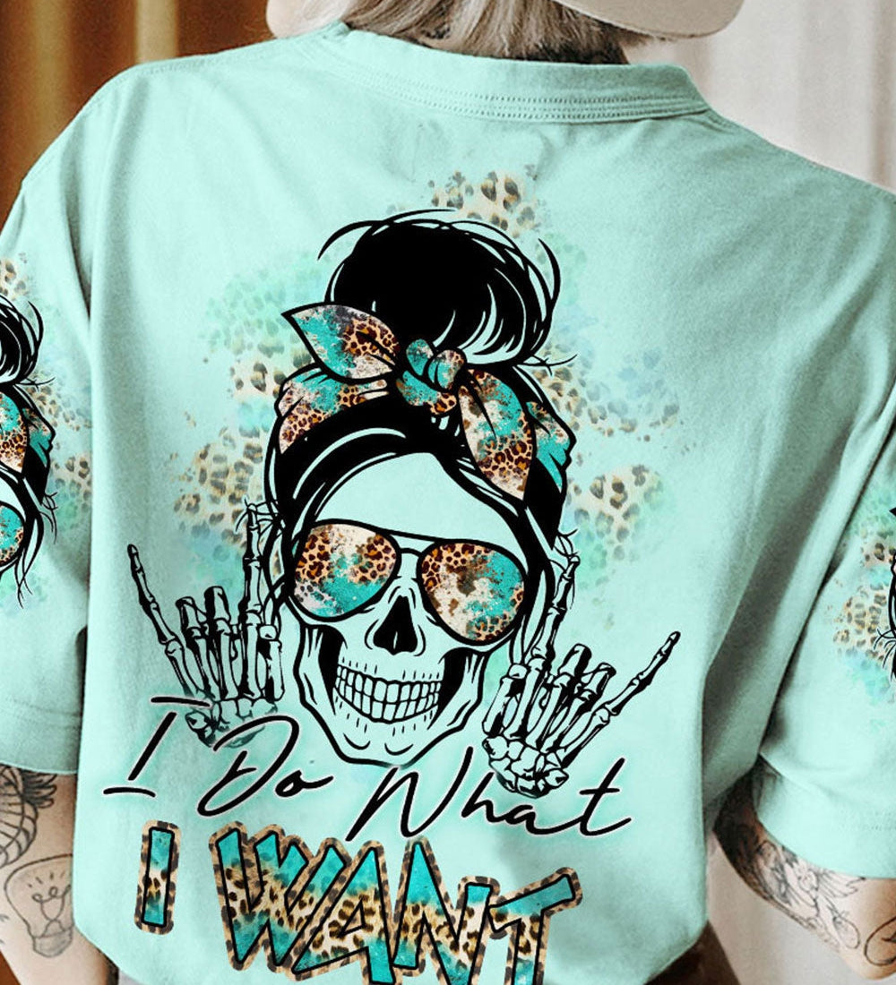 I DO WHAT I WANT MESSY BUN SKULL ALL OVER PRINT - TLTR0804234