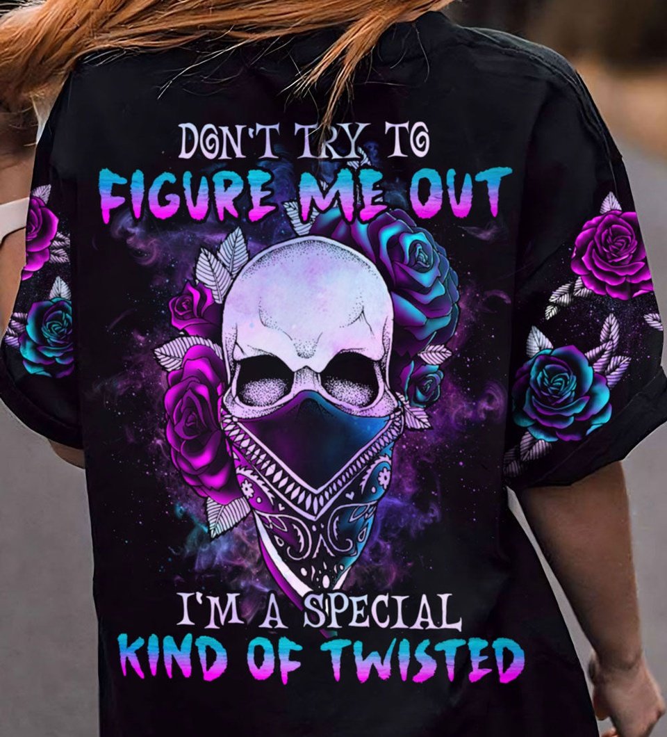 DON'T TRY TO FIGURE ME OUT ROSE SKULL ALL OVER PRINT - TLNO2712222