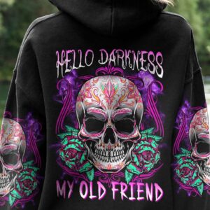 HELLO DARKNESS MY OLD FRIEND SKULL ALL OVER PRINT - YHNT2003231