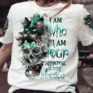 I AM WHO I AM SKULL BLACK CAT ALL OVER PRINT - TLTW2712223