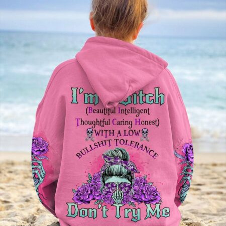 I'M A B DON'T TRY ME PURPLE ROSE ALL OVER PRINT - TLNO0102231