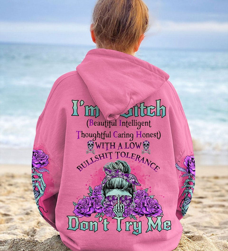 I'M A B DON'T TRY ME PURPLE ROSE ALL OVER PRINT - TLNO0102231