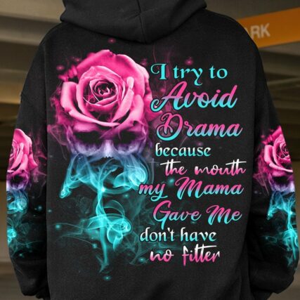 I TRY TO AVOID DRAMA SMOKE SKULL ALL OVER PRINT - YHHN2812222
