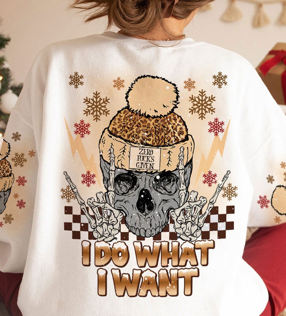 I DO WHAT I WANT WINTER SKULL ALL OVER PRINT - TLNO2511221