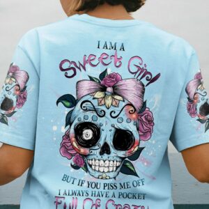 I AM A SWEET GIRL FUNNY SKULL ALL OVER PRINT - YHHG1601234