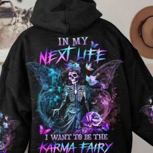 KARMA FAIRY SKULL SKELETON ROSE ALL OVER PRINT - YHLN2401232