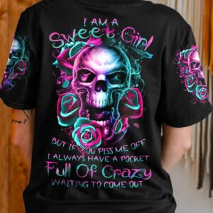 I AM A SWEET GIRL ROSE FIRE SKULL ALL OVER PRINT - TLTR3001234
