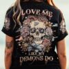 LOVE ME LIKE MY DEMONS DO SKULL ALL OVER PRINT - YHHG2003232