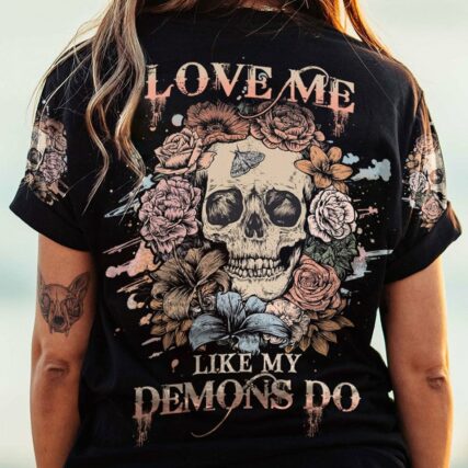 LOVE ME LIKE MY DEMONS DO SKULL ALL OVER PRINT - YHHG2003232