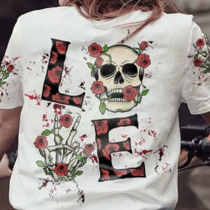 LOVE SKULL ROSE ALL OVER PRINT - TLTW0803232
