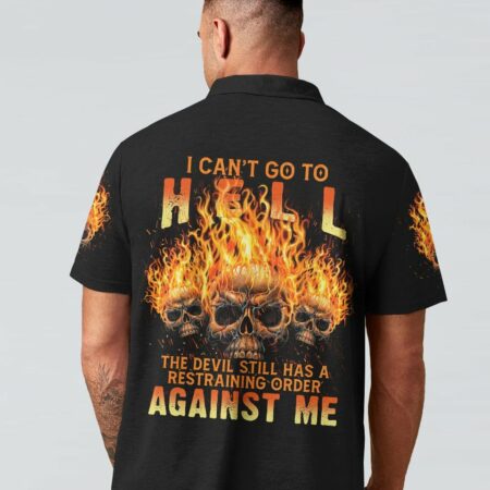 I CAN'T GO TO HELL FLAMING SKULL ALL OVER PRINT - TLTM0312222
