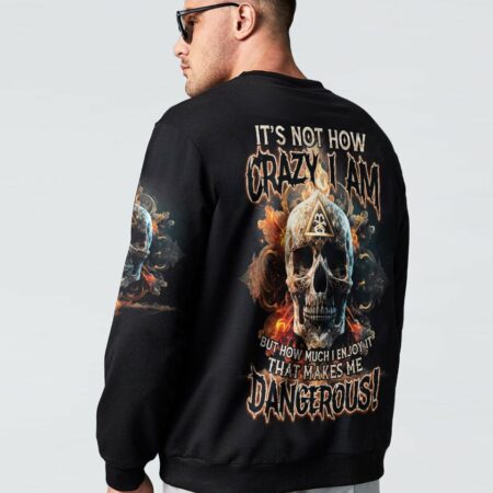 IT'S NOT HOW CRAZY I AM FIRE SKULL ALL OVER PRINT - TLTM1002233