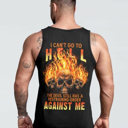 I CAN'T GO TO HELL FLAMING SKULL ALL OVER PRINT - TLTM0312222