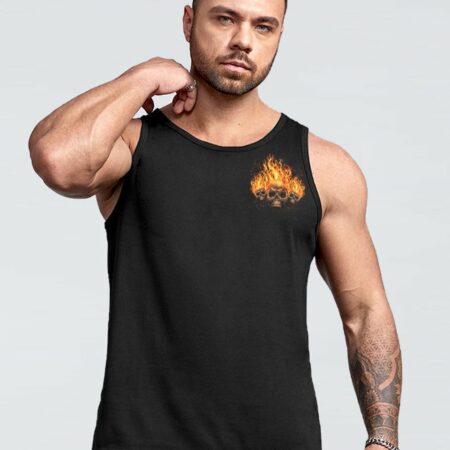 I CAN'T GO TO HELL FLAMING SKULL ALL OVER PRINT - TLTM0312222