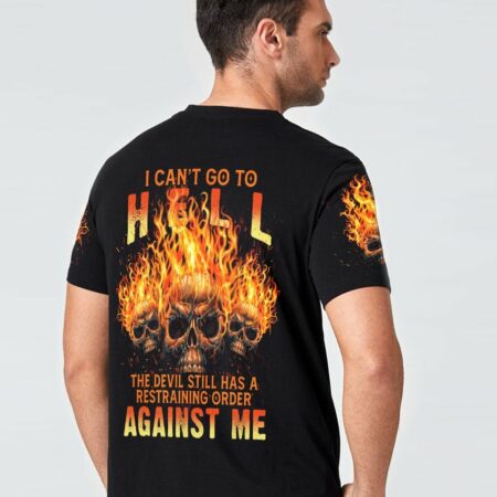 I CAN'T GO TO HELL FLAMING SKULL ALL OVER PRINT - TLTM0312222