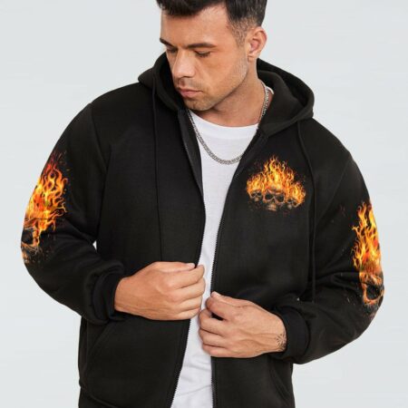 I CAN'T GO TO HELL FLAMING SKULL ALL OVER PRINT - TLTM0312222