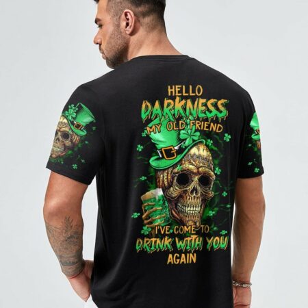 HELLO DARKNESS MY OLD FRIEND SKULL PATRICK'S DAY ALL OVER PRINT - TLTM0901232